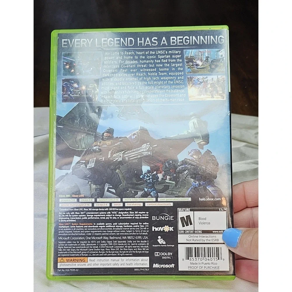 Halo Reach Xbox 360 CIB Game Microsoft Xbox 360 Complete with Manual